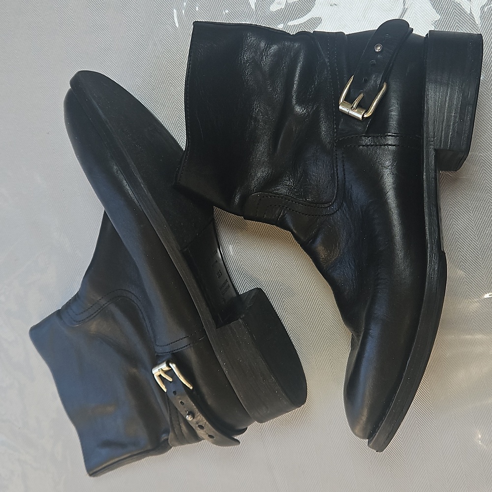 Rag & Bone Black Leather Ankle Boots Size 8 - Picture 3 of 10